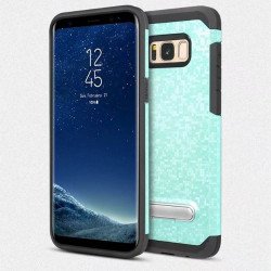 Galaxy Note 8 Pixel Hybrid Kickstand Case with Metal Plate for Car Mount (Green)